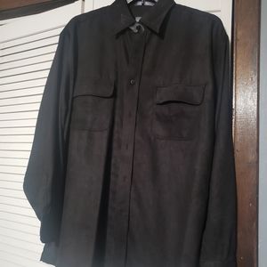 Mens Forsyth Black Button Up NWOT Large